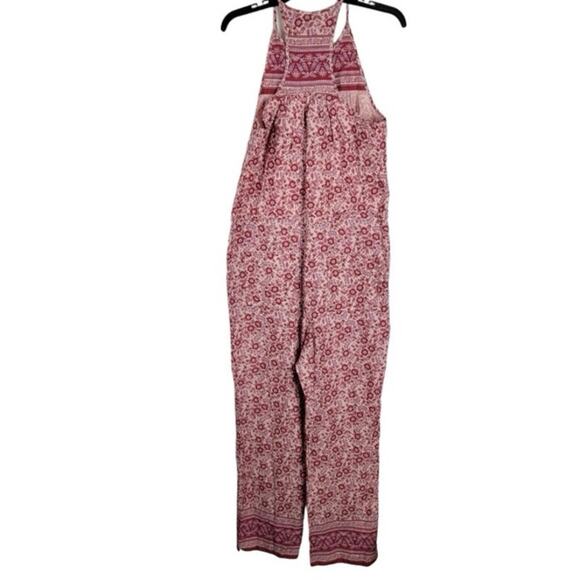 Faherty Adella Floral Jumpsuit Womens Size Small Pink Red Printed Boho - Picture 2 of 8
